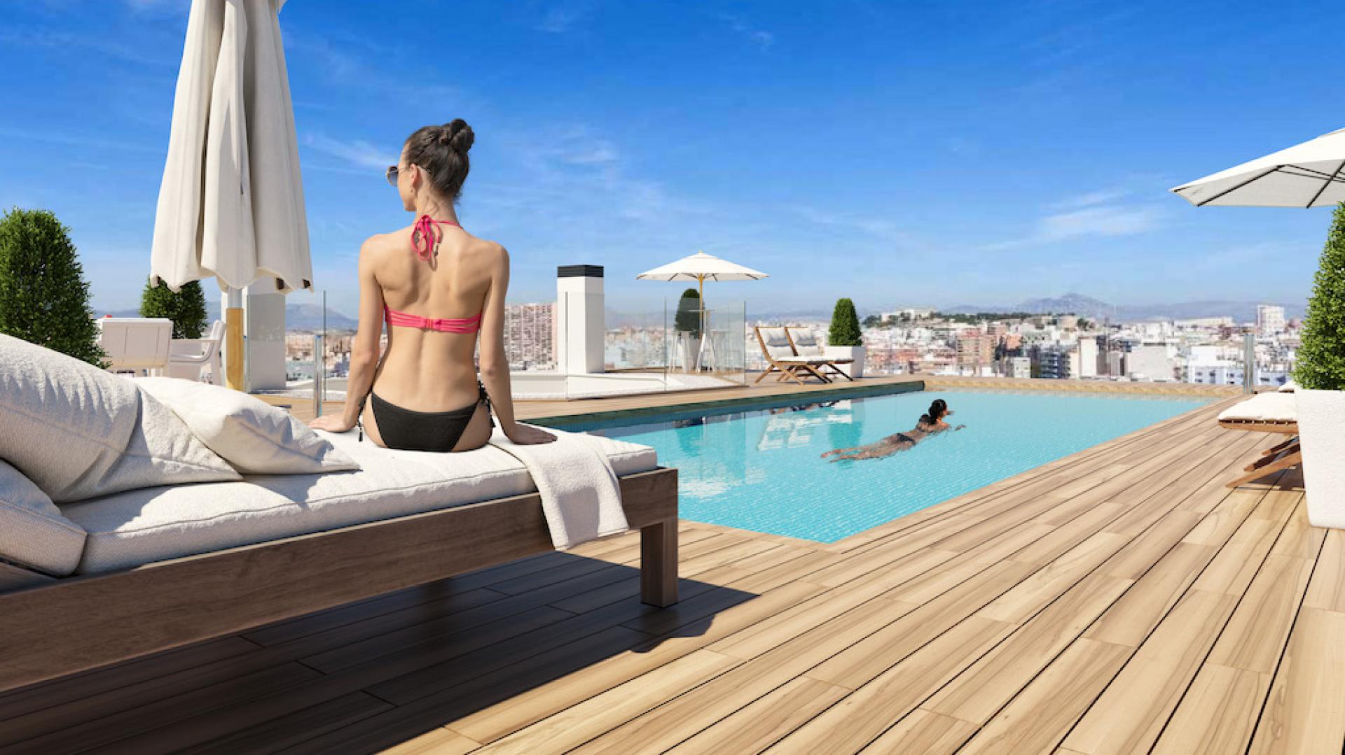 1 slaapkamer Appartement met dakterras in Alicante - Nieuwbouw in Medvilla Spanje