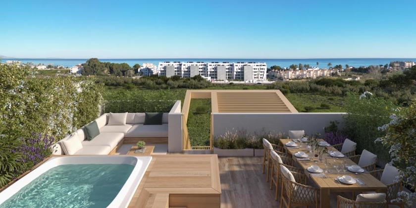 2 slaapkamer Appartement met dakterras in Denia in Medvilla Spanje