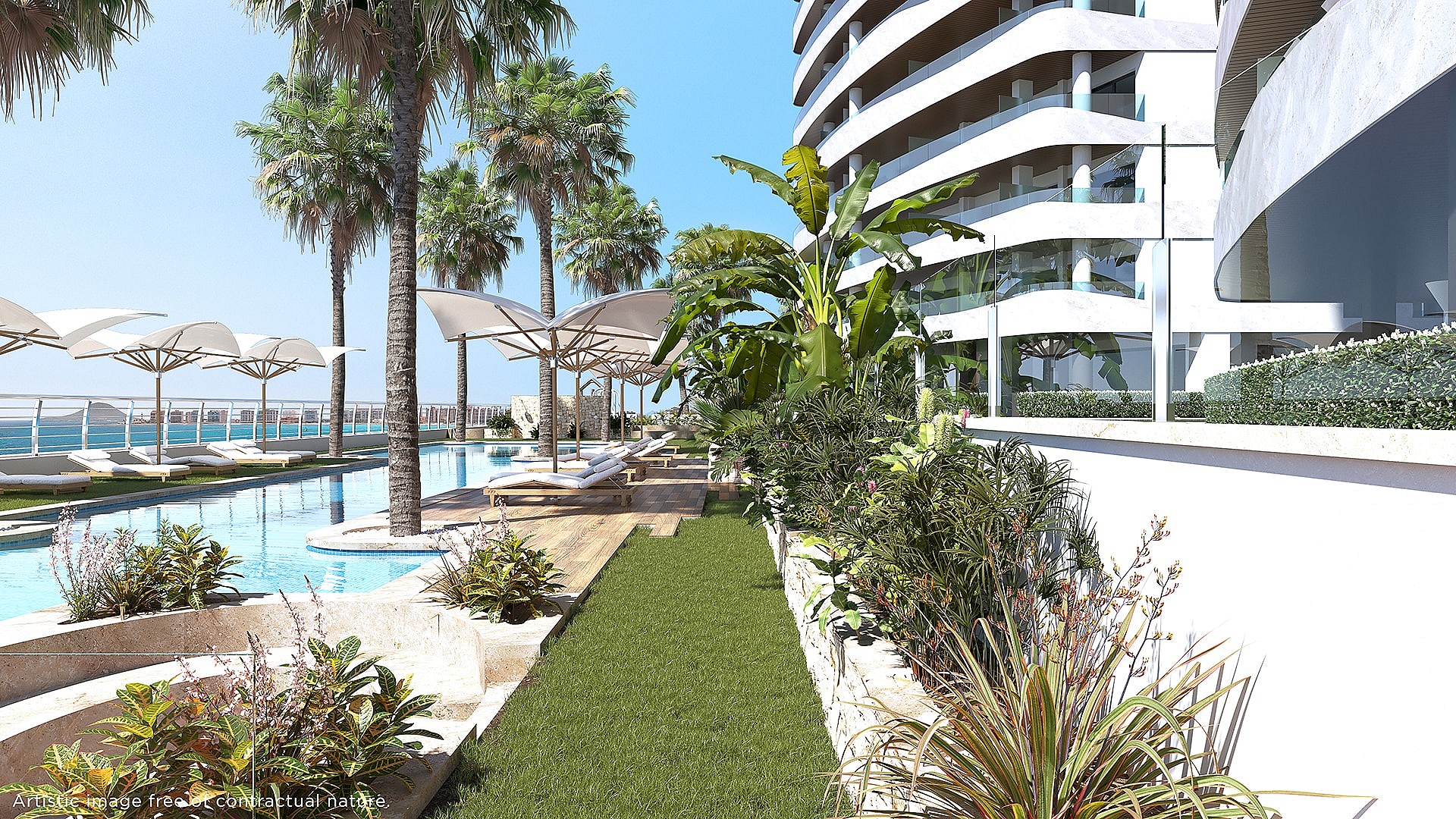 1 slaapkamer Appartement met terras in La Manga Del Mar Menor - Nieuwbouw in Medvilla Spanje