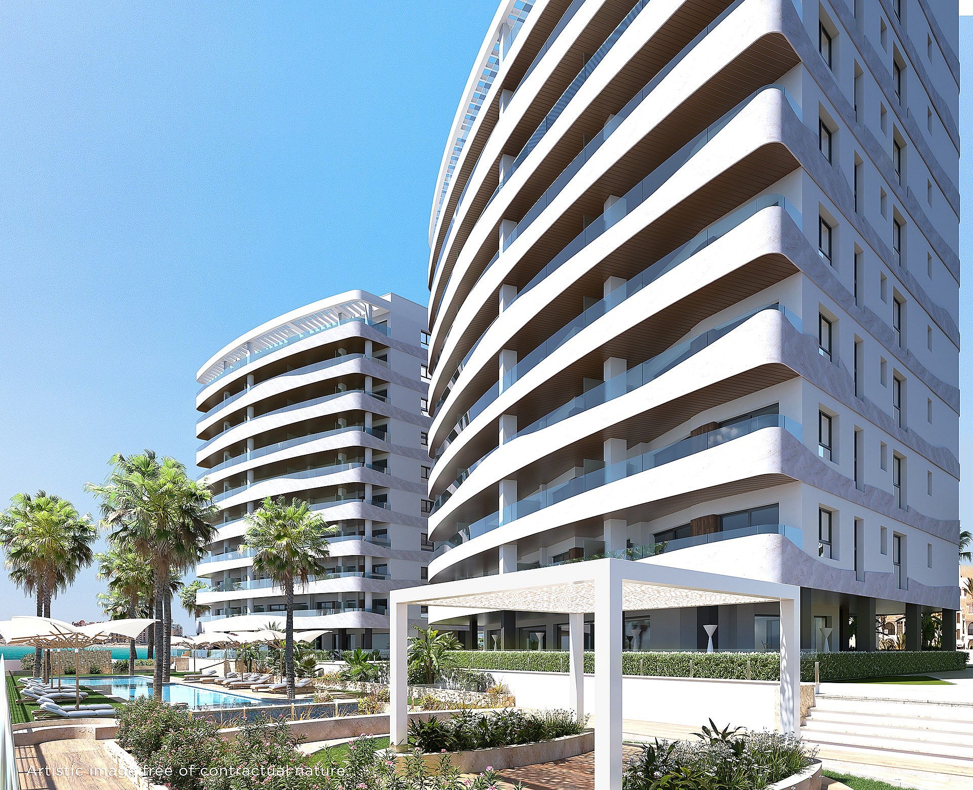 1 slaapkamer Appartement met terras in La Manga Del Mar Menor - Nieuwbouw in Medvilla Spanje