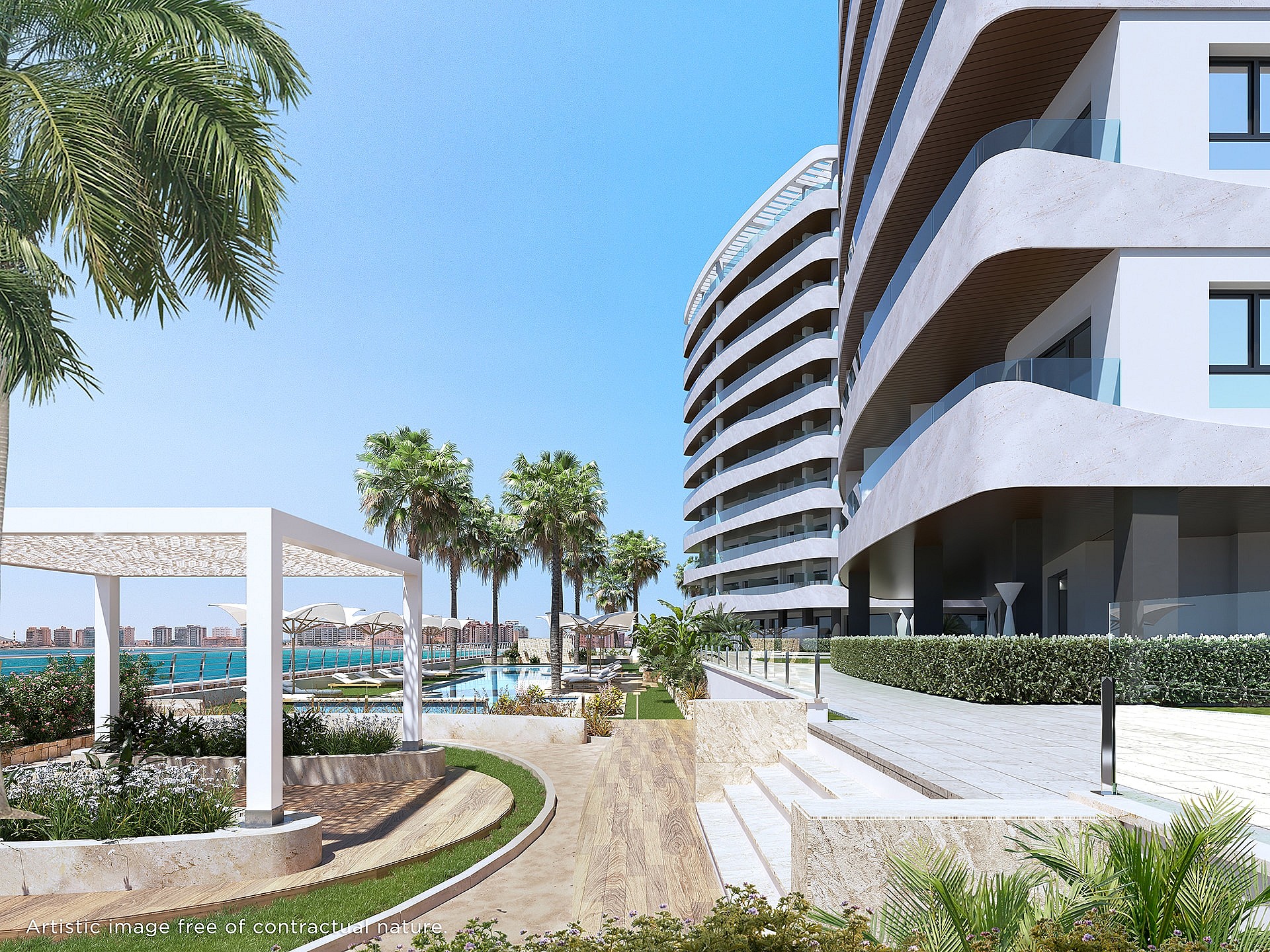 1 slaapkamer Appartement met terras in La Manga Del Mar Menor - Nieuwbouw in Medvilla Spanje